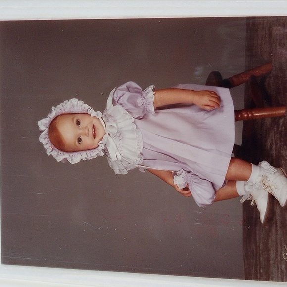 Other - Vintage Lavender Smocked Dress with Bonnet and Pouch